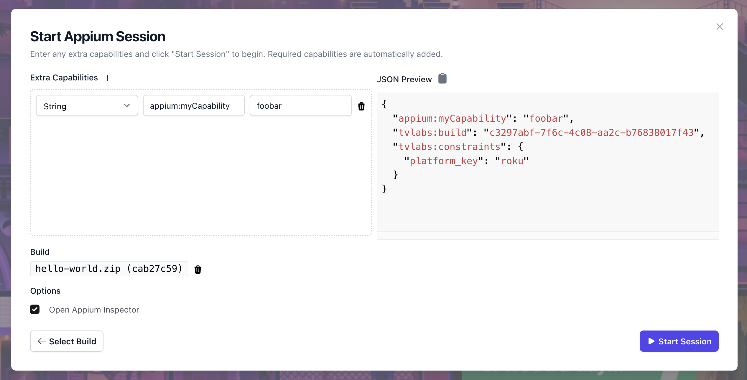Appium Inspector Form